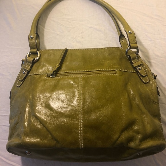 100% Leather Tignanello Bag -Deep Chartreuse Green - Picture 6 of 7